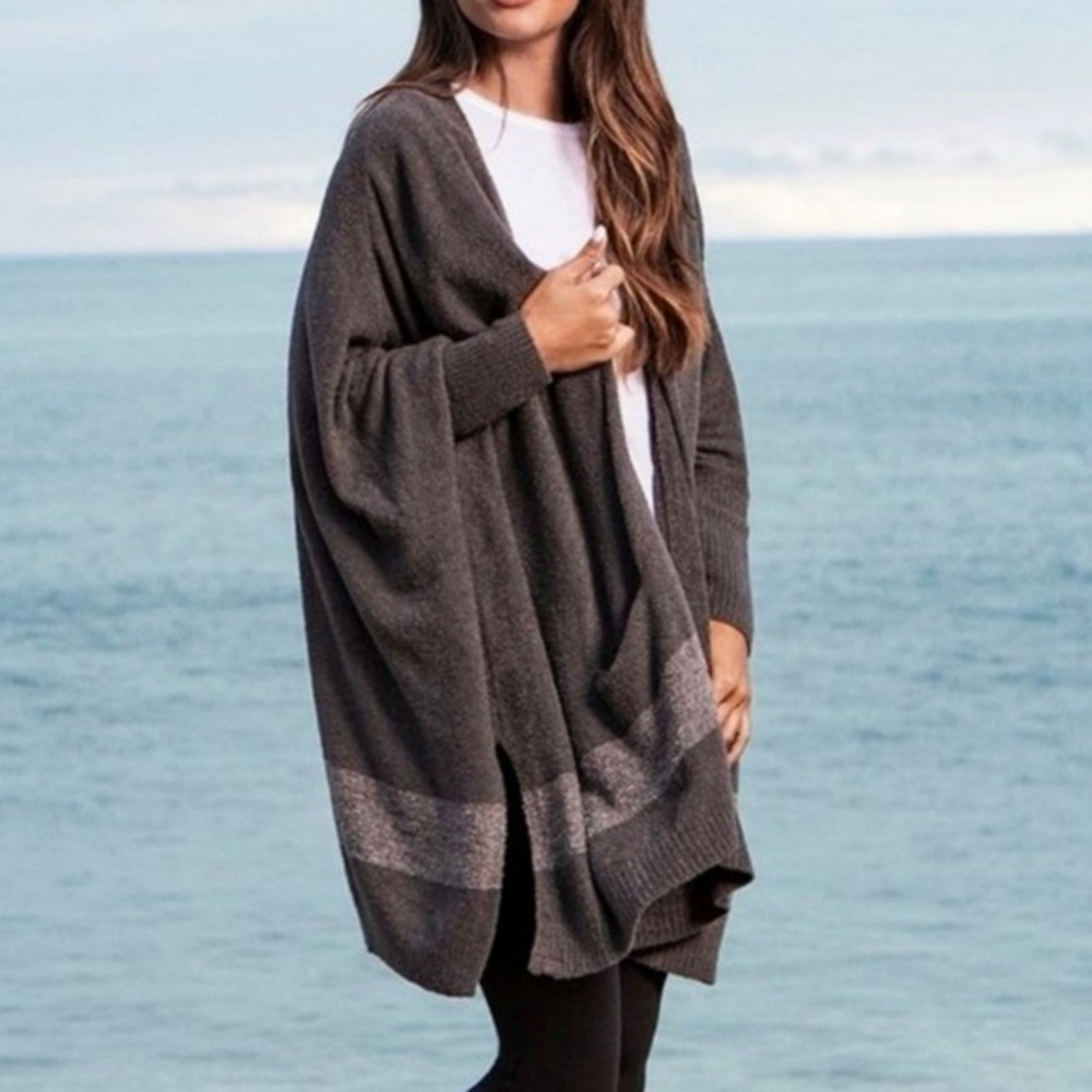 Barefoot Dreams Charcoal and Gray Women's Poncho